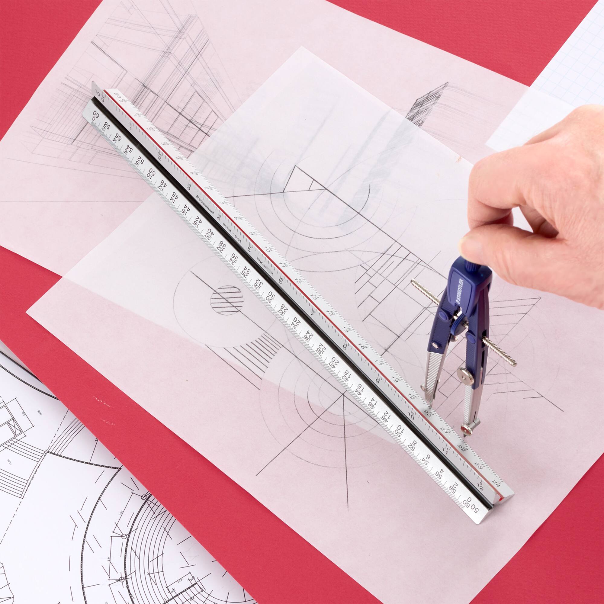 STAEDTLER® 12" Metal Professional Engineering Triangular Scale Ruler